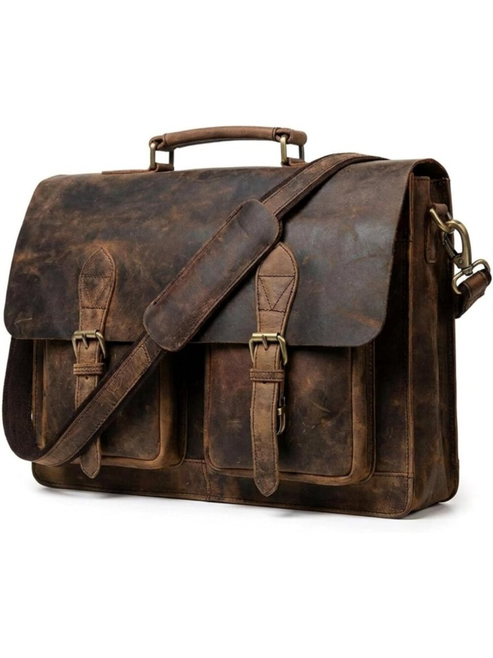 Stylish Retro Brown Laptop Messenger Bag | Unisex Crossbody Briefcase for Travel